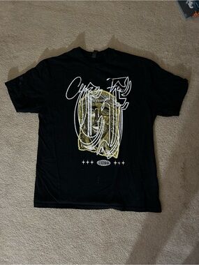 “Gold Jesus piece” Black Graphic Tee Christian brand with Bible verse on front